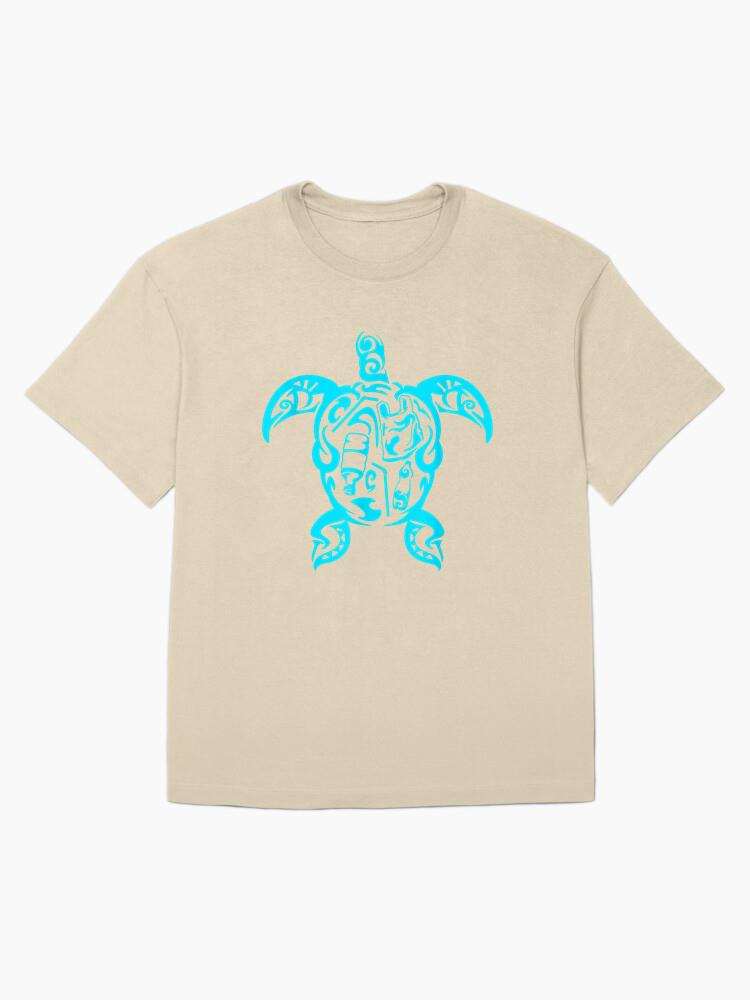 Earth Day Sea Turtle Tribal Plastic Pollution Oversized T-Shirt - Image 4