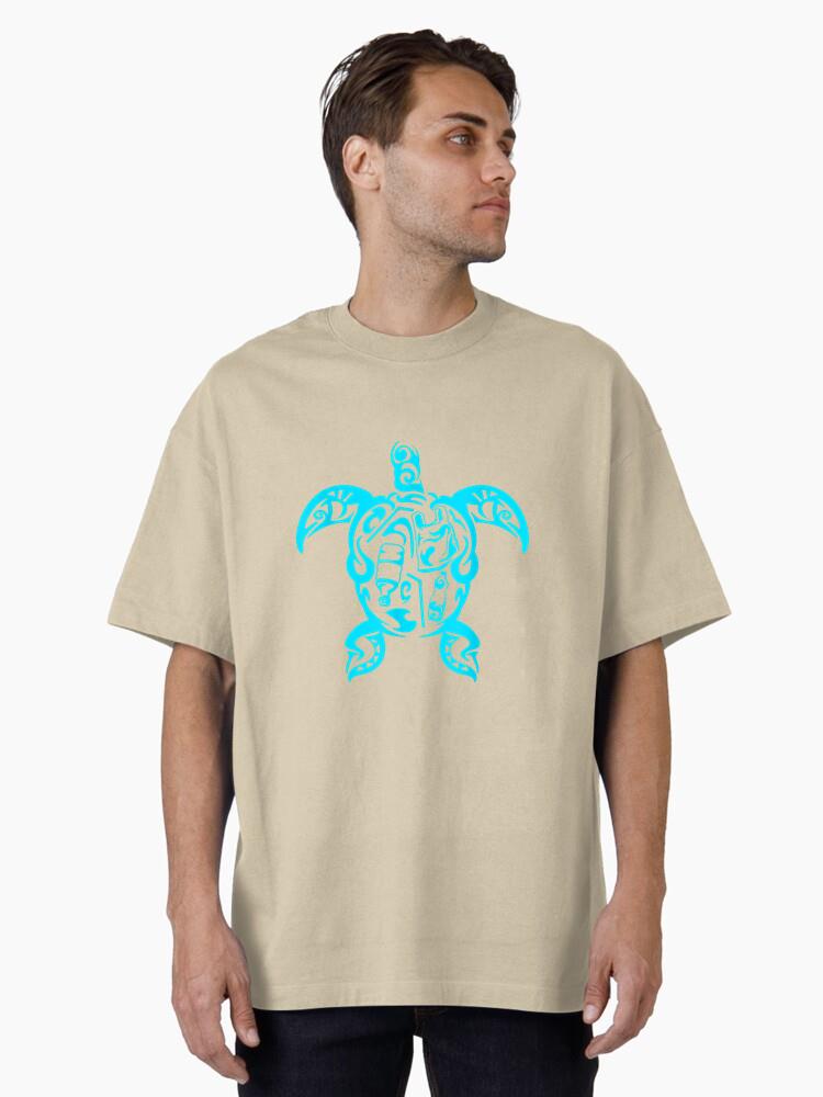 Earth Day Sea Turtle Tribal Plastic Pollution Oversized T-Shirt - Image 2
