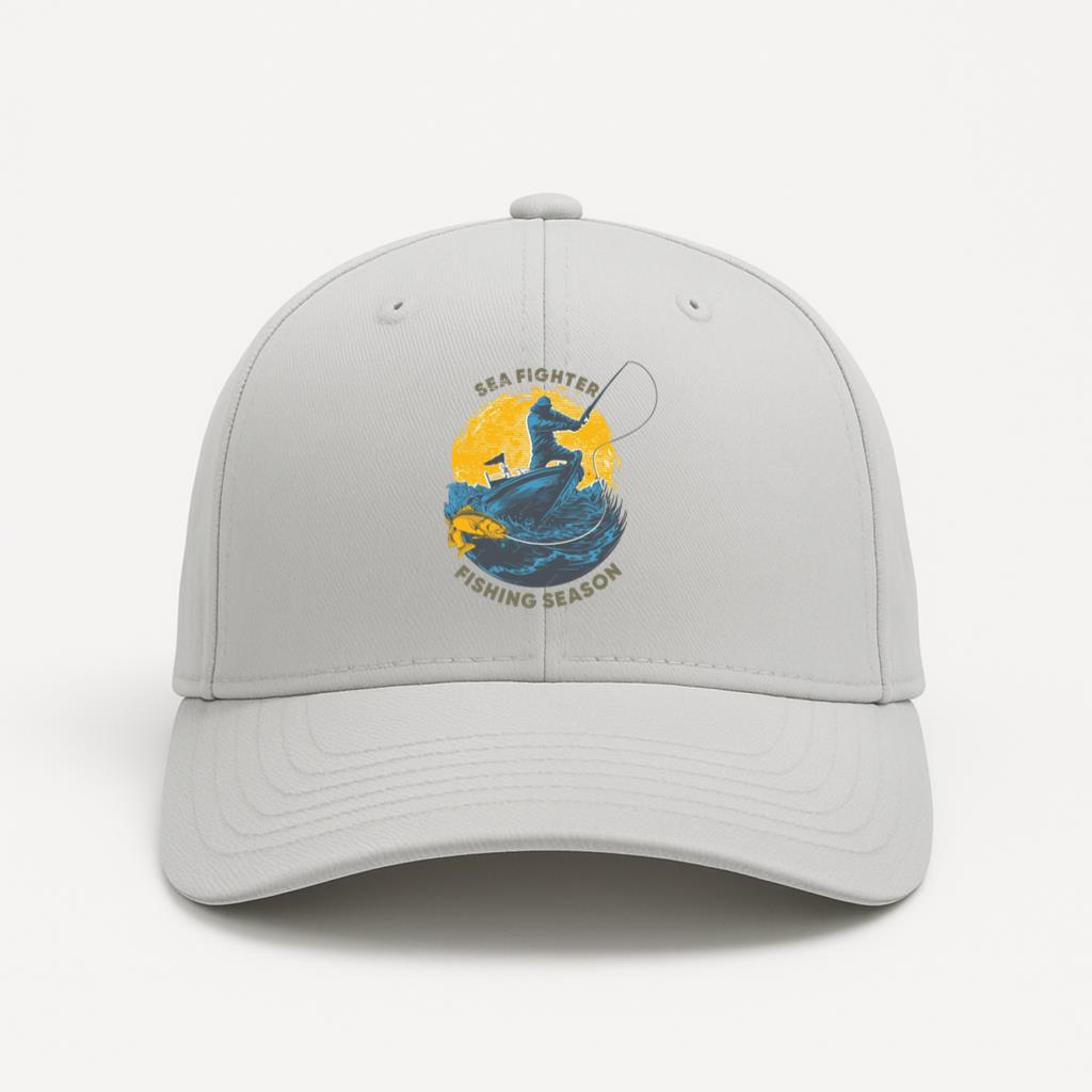 Fisherman Peaceful Artistic Fishing Cotton Twill Cap 