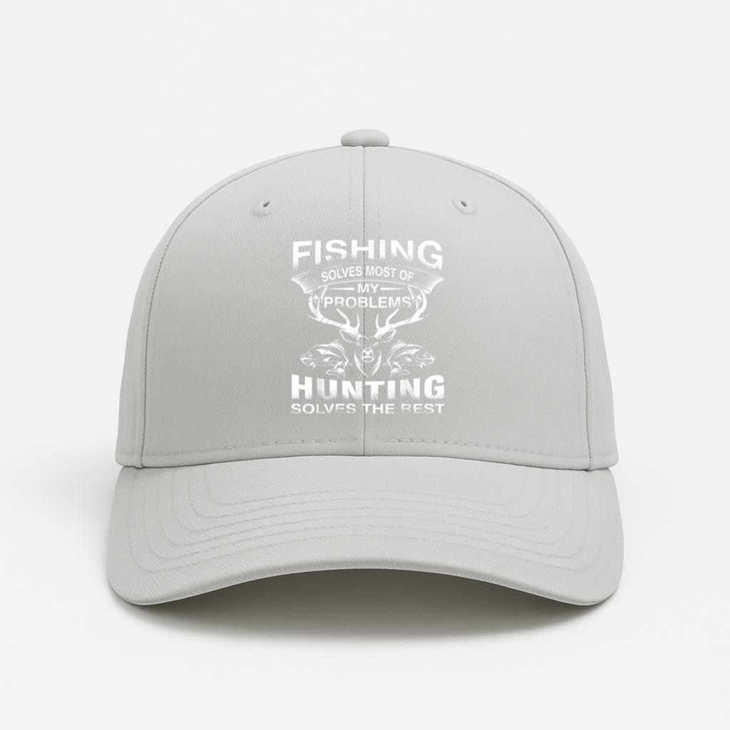 Fishing And Hunting Solves The Rest Cotton Twill Cap 
