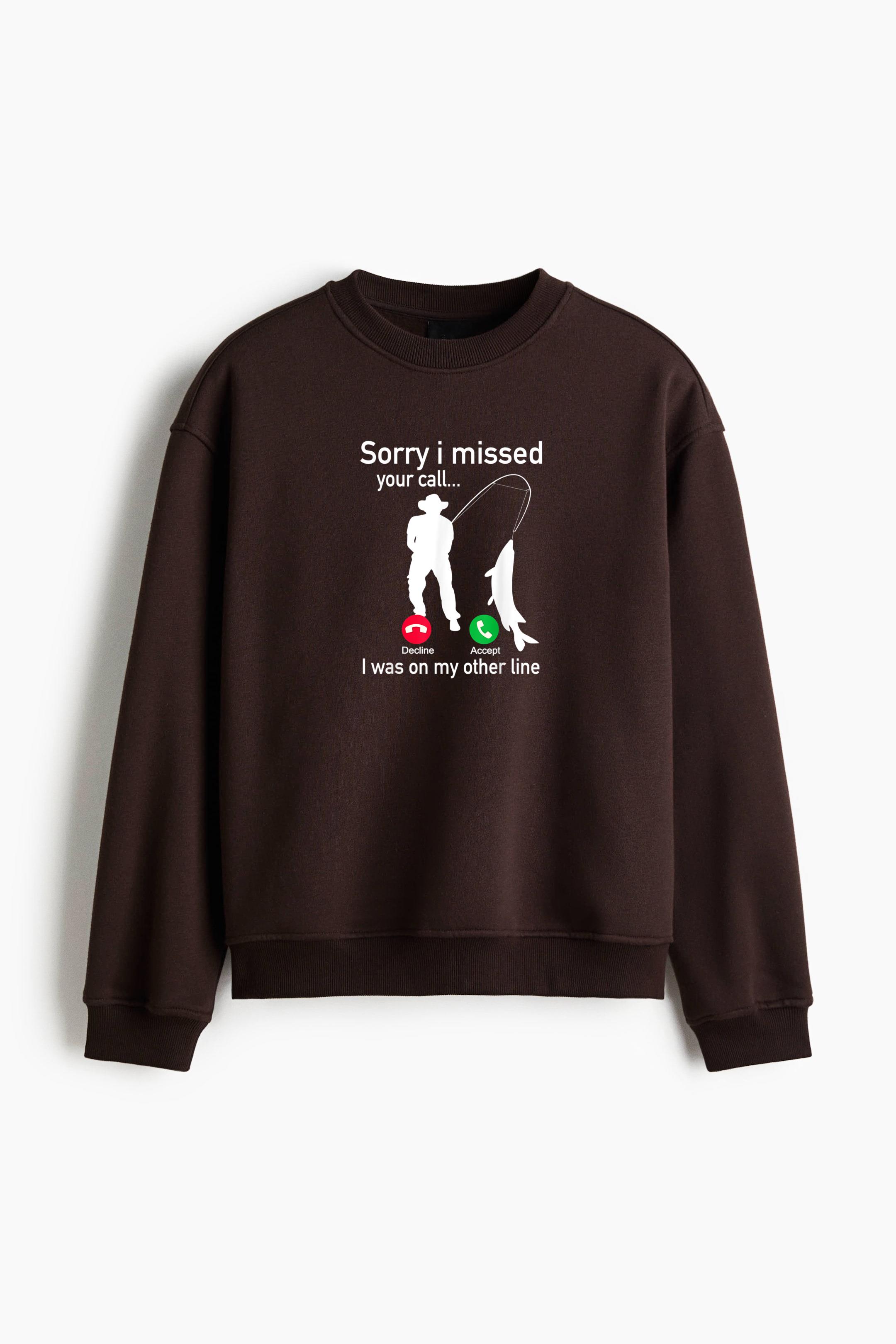 Fishing Phone Call With Fishing Line Regular Fit Printed Sweatshirt - Image 3
