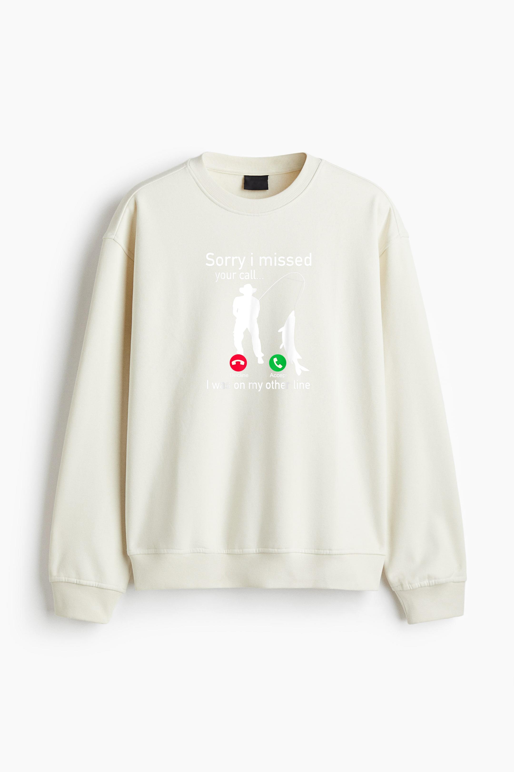 Fishing Phone Call With Fishing Line Regular Fit Printed Sweatshirt - Image 4
