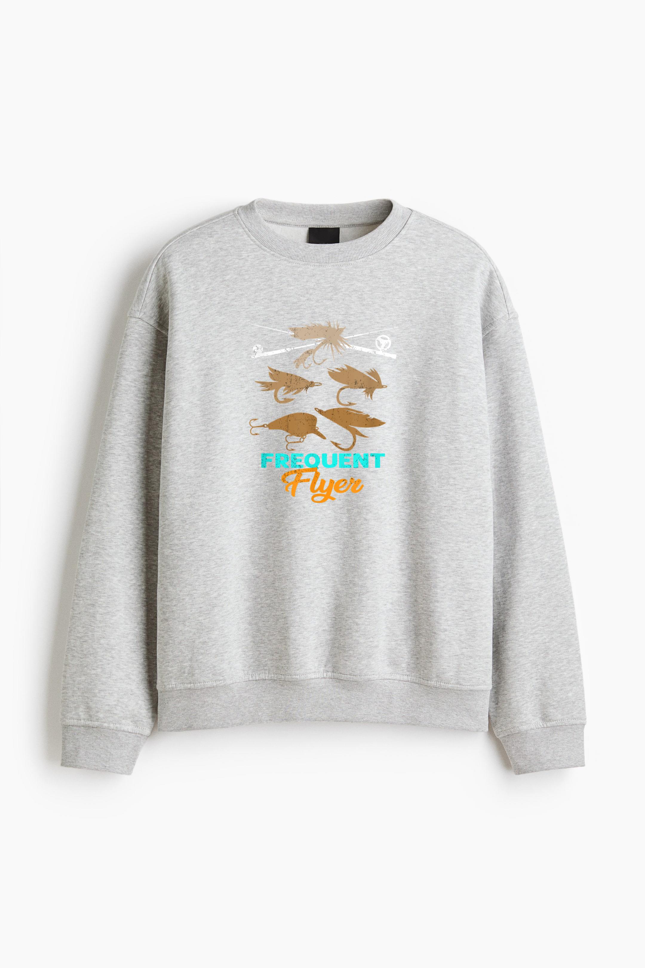 Fishing Pole Frequent Flyer Regular Fit Printed Sweatshirt 