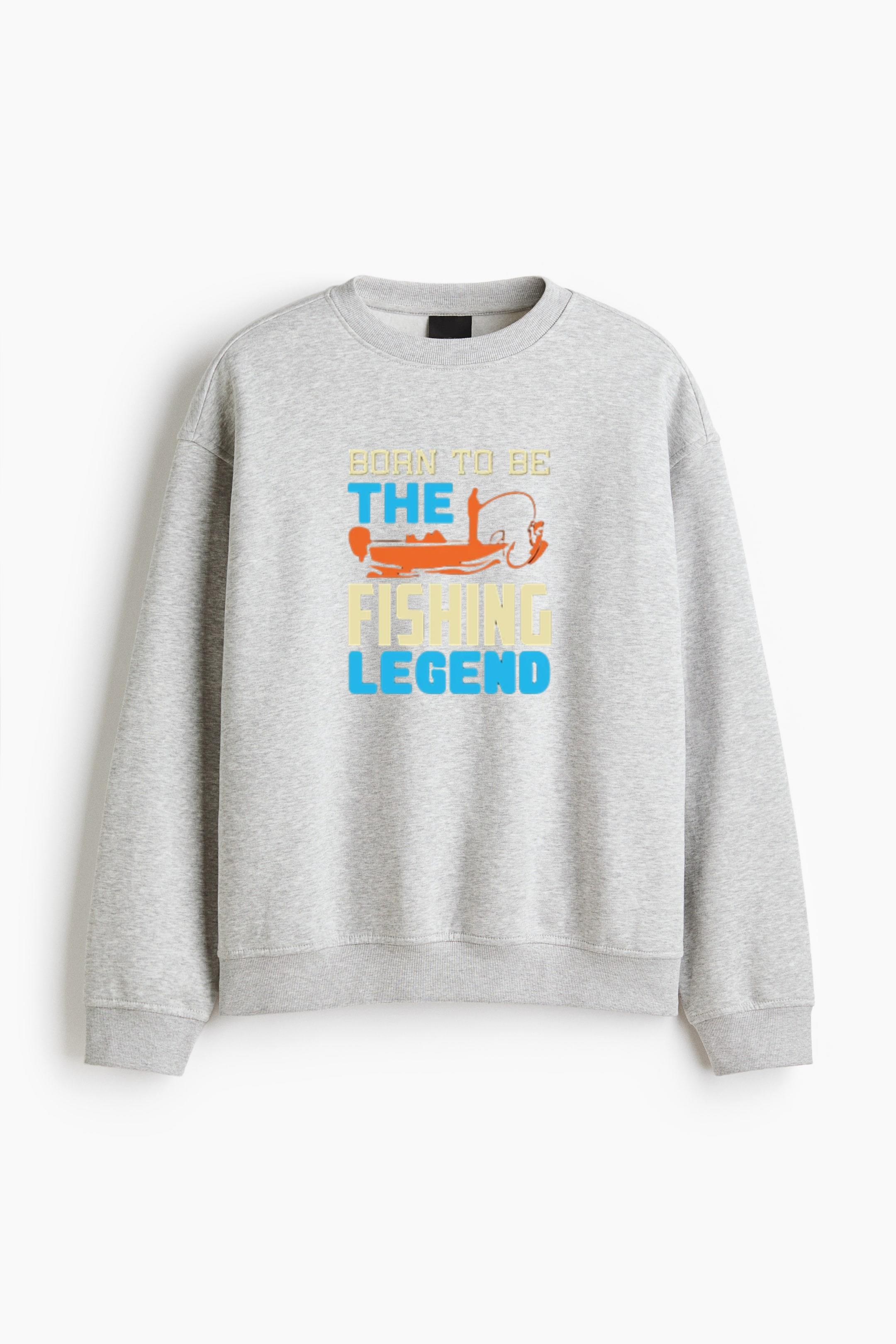 fishing quote awesome tshirt design Regular Fit Printed Sweatshirt 