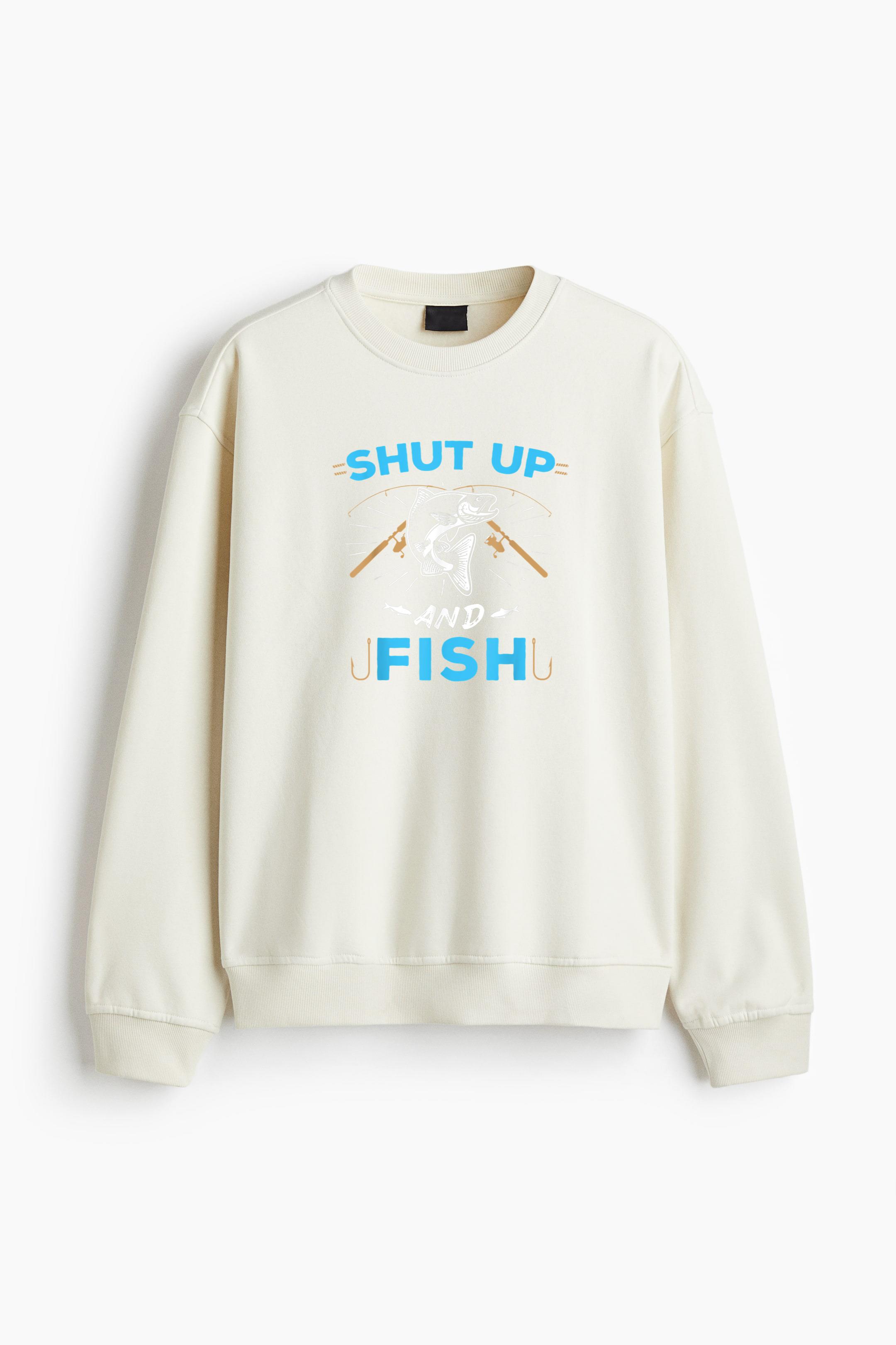 Fishing Shut Up And Fish Regular Fit Printed Sweatshirt - Image 4
