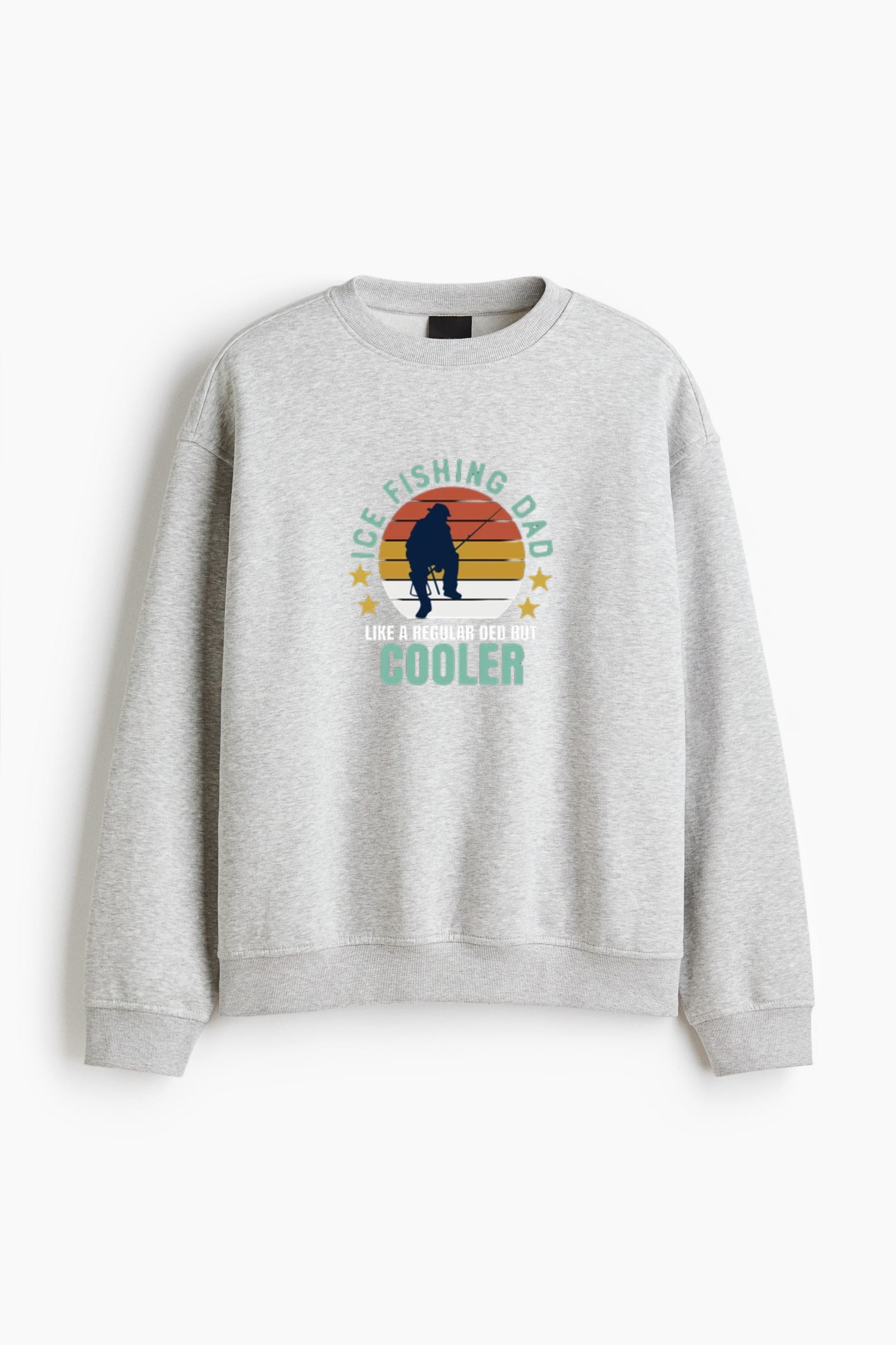 fishing theme slogan graphics illustrations Regular Fit Printed Sweatshirt 