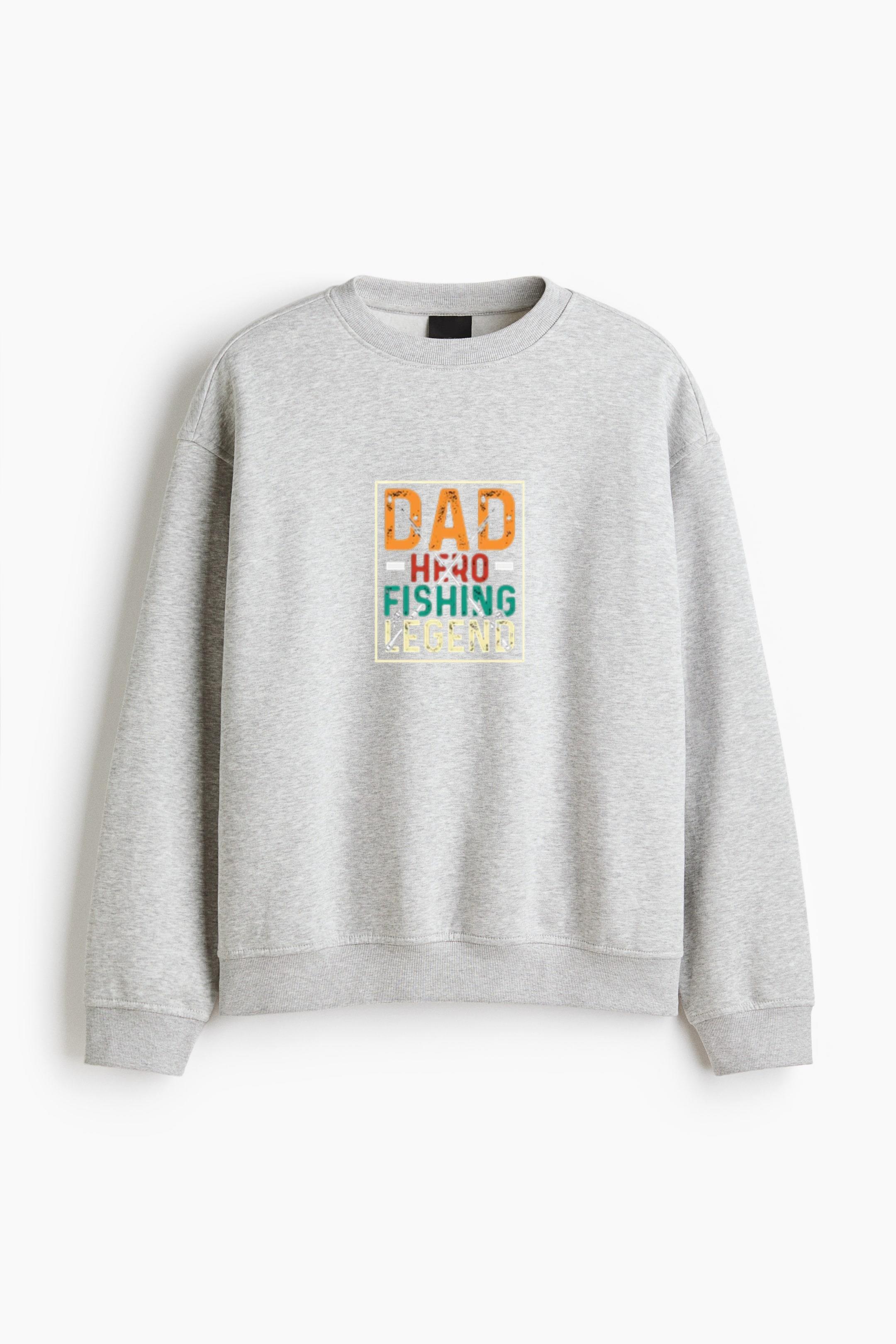 fishing tshirt design dad hero Regular Fit Printed Sweatshirt 