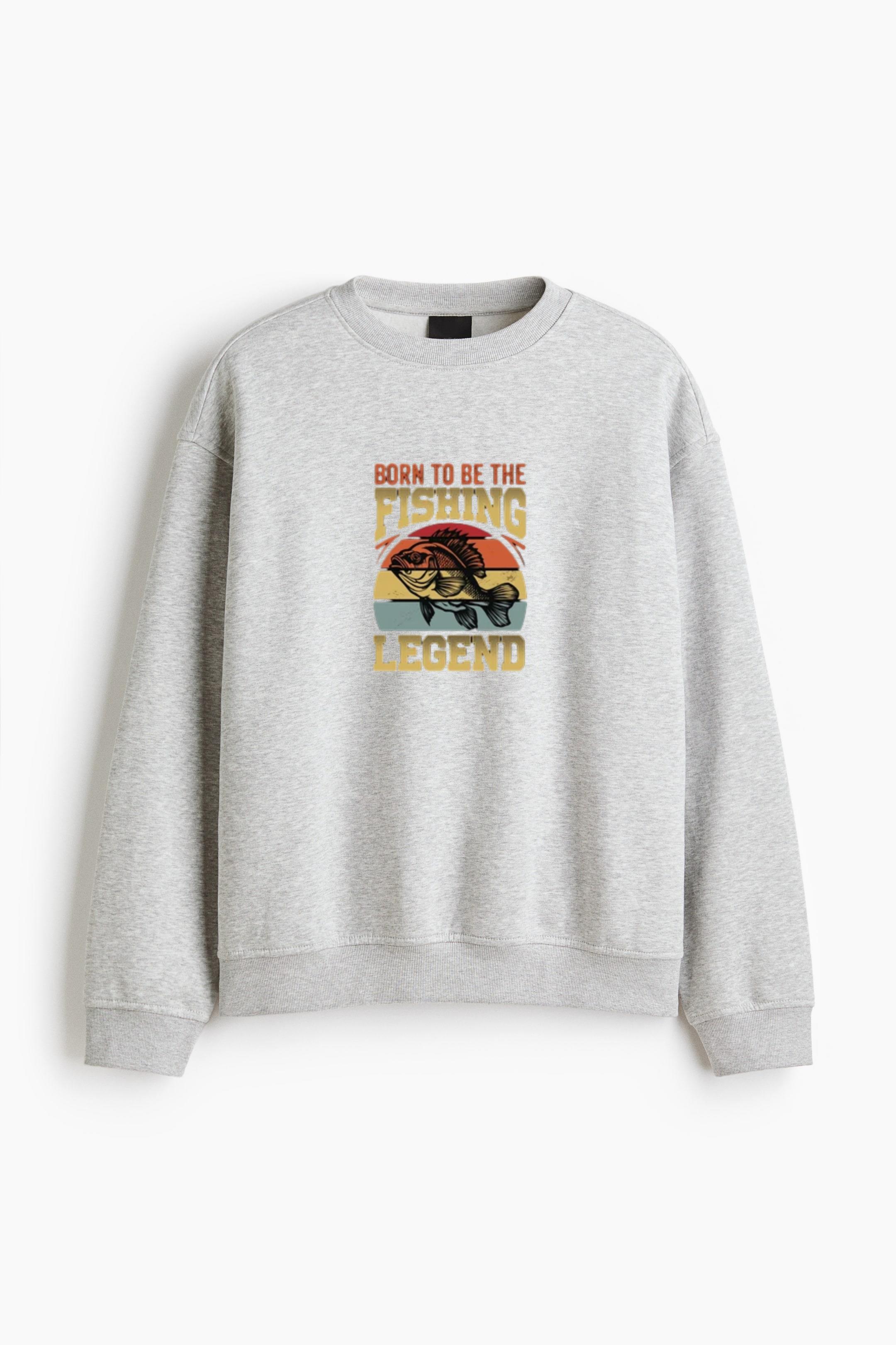 fishing tshirt design graphic Regular Fit Printed Sweatshirt 