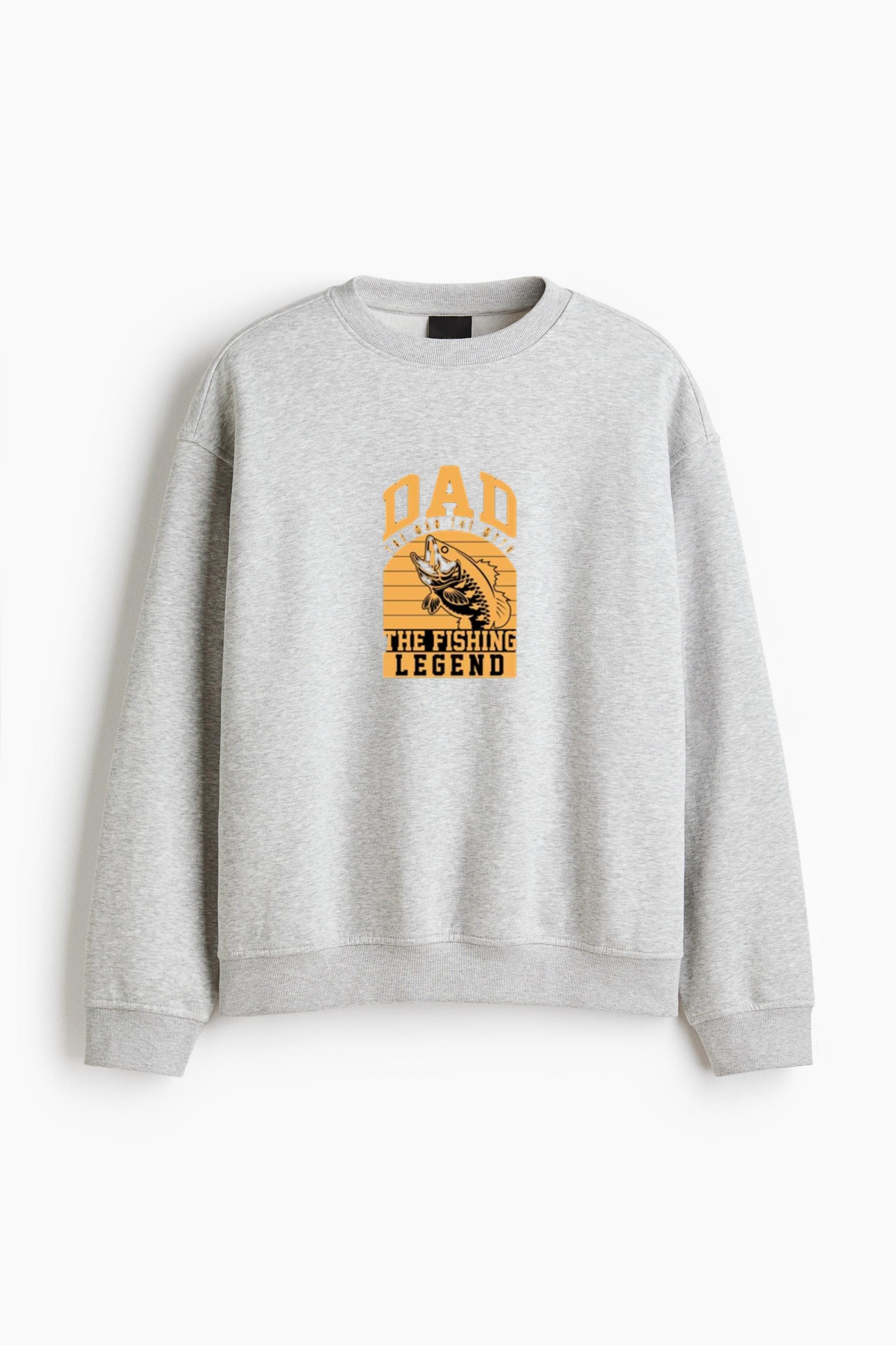 fishing vector awesome tshirt design Regular Fit Printed Sweatshirt 