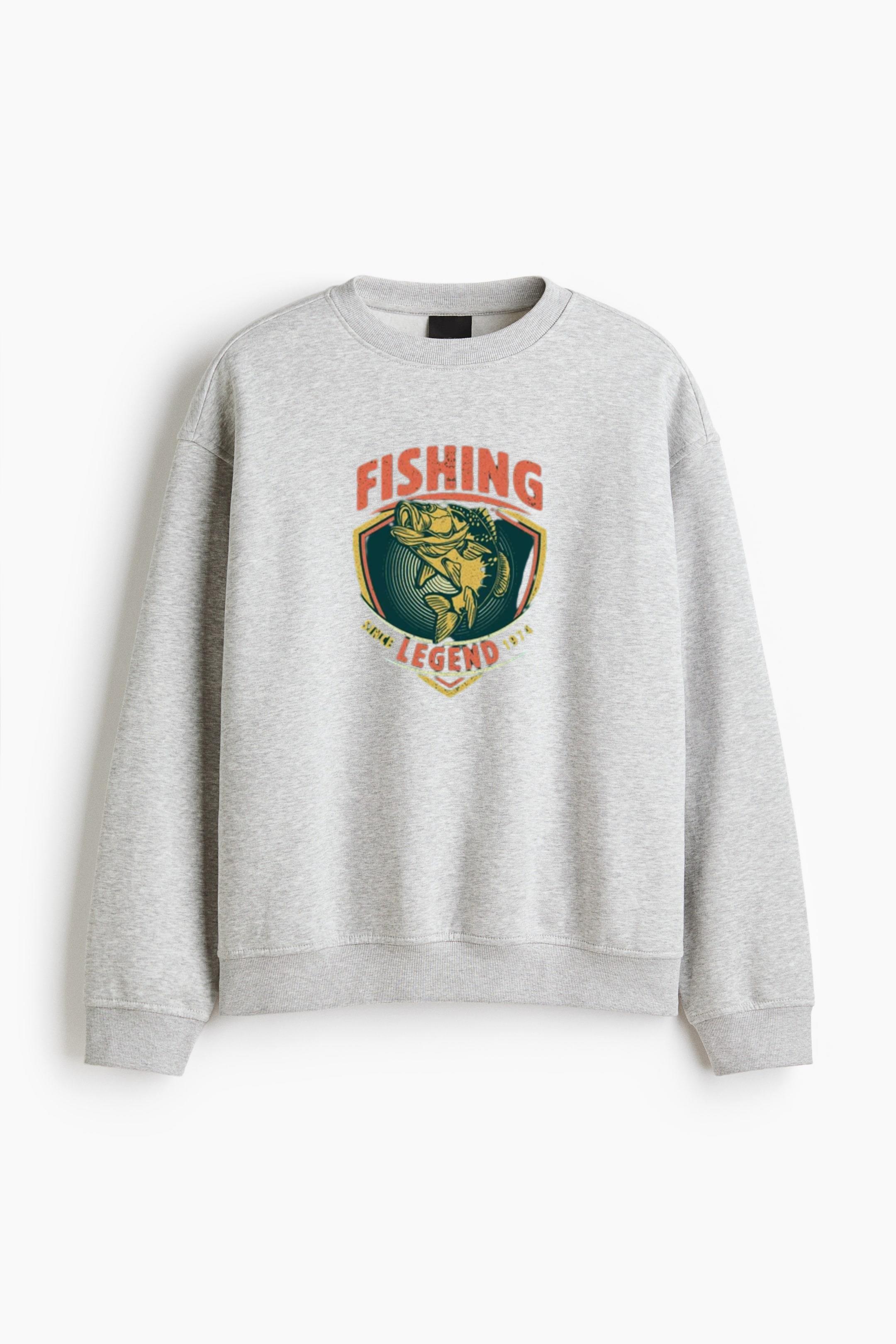fishing vector t shirt eps Regular Fit Printed Sweatshirt 