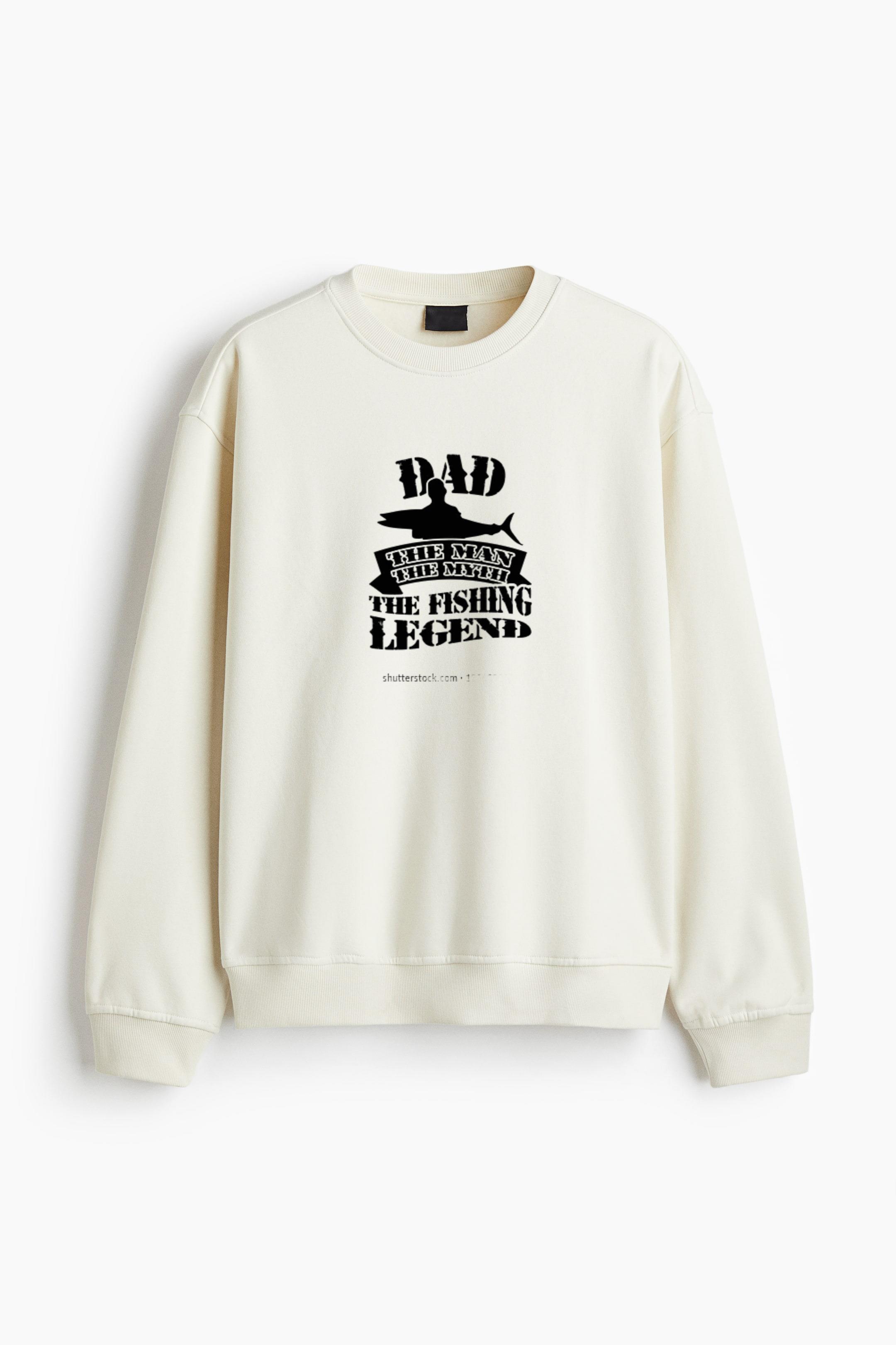 funny vector fishing quote text Regular Fit Printed Sweatshirt - Image 4