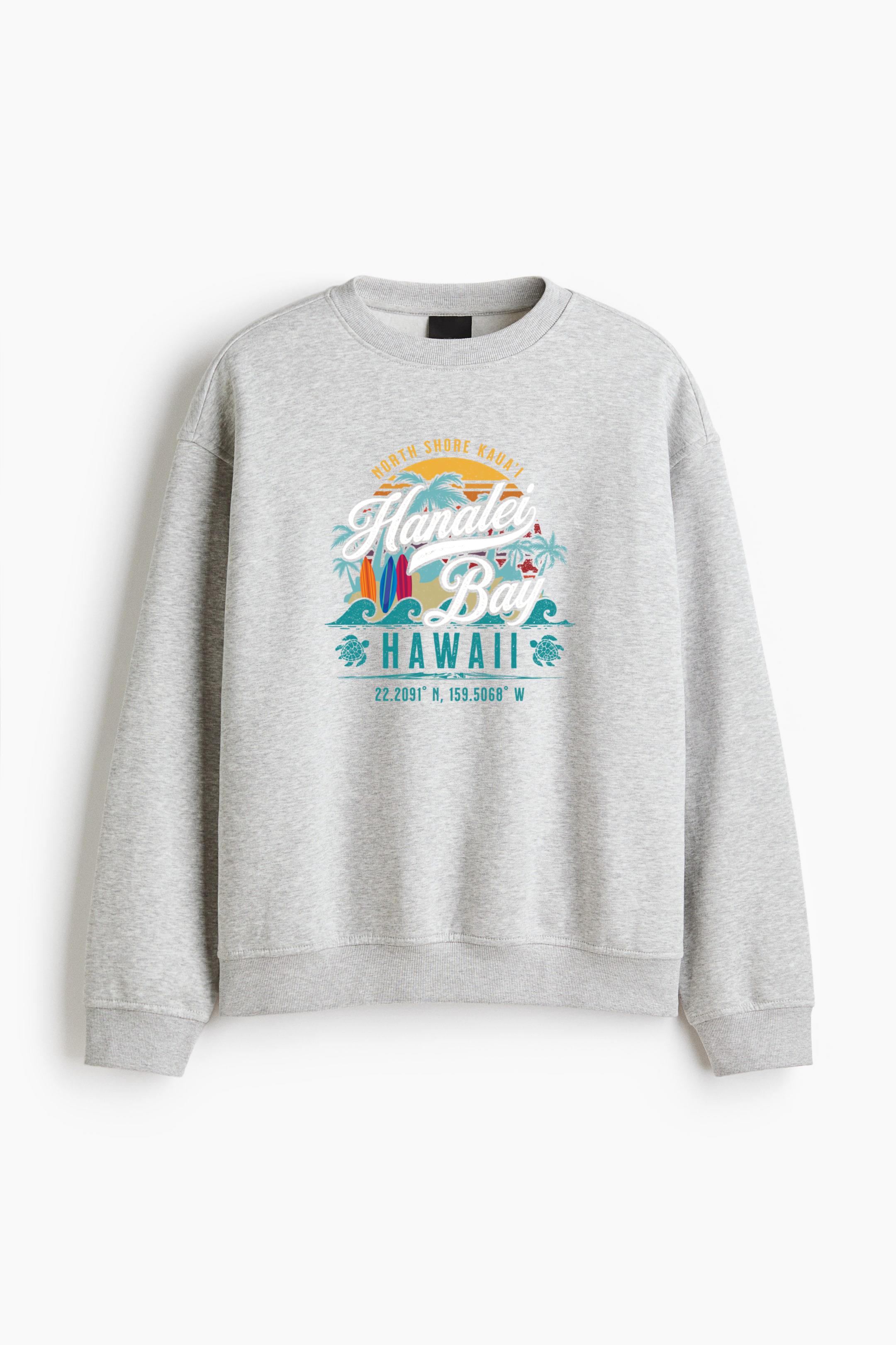 Hanalei Bay Hawaii Retro Sun Fishing Regular Fit Printed Sweatshirt 
