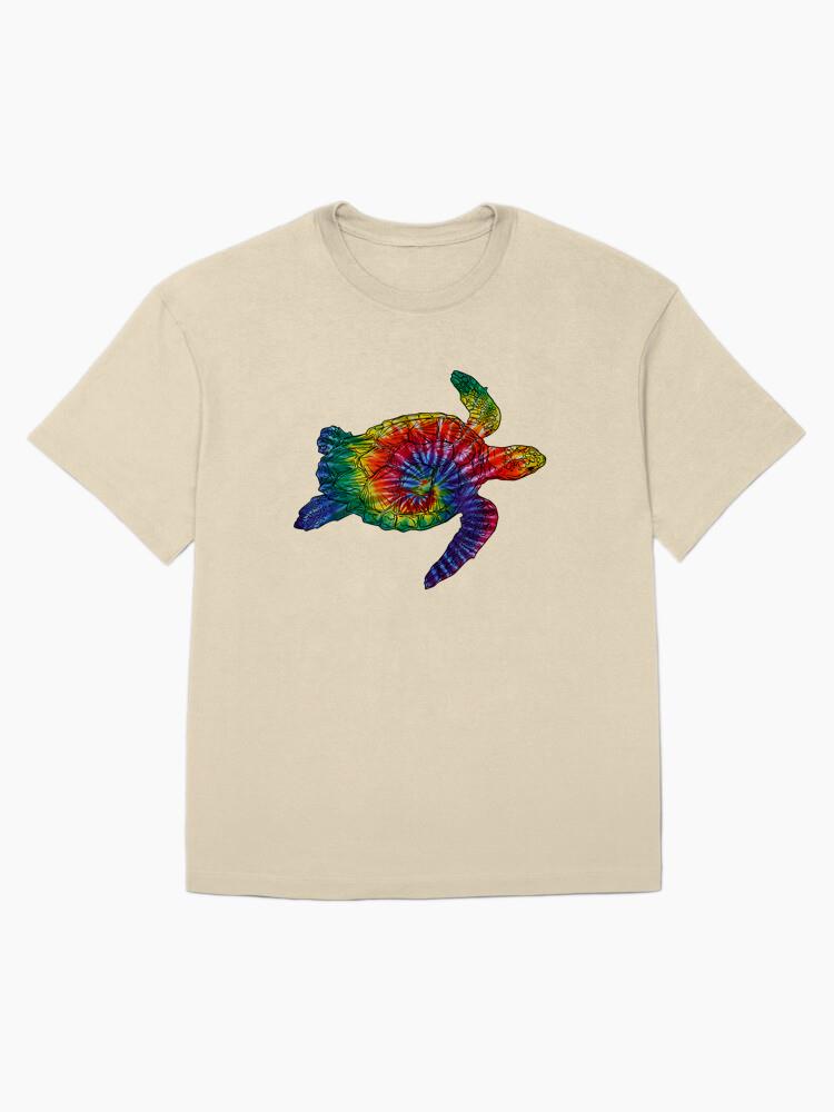 Hippie Sea Turtle Rainbow Oversized T-Shirt - Image 4