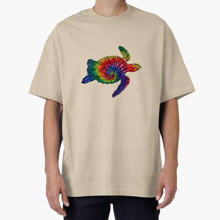 Hippie Sea Turtle Rainbow Oversized T-Shirt 