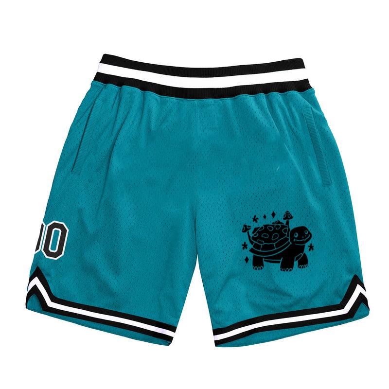 Playful Cartoon Turtle Design With Mushrooms Classic Basketball Shorts 