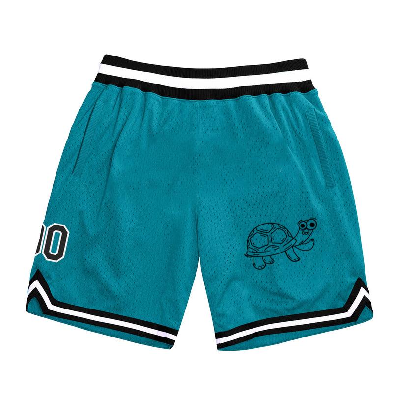 Playful Cartoon Turtle Illustration Classic Basketball Shorts 