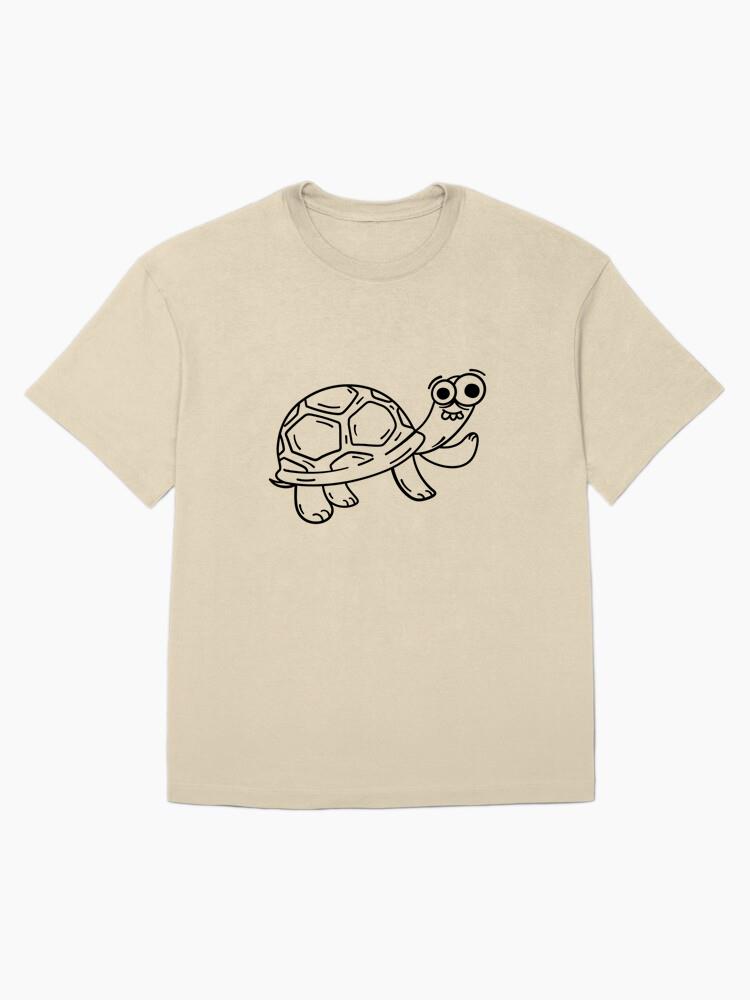 Playful Cartoon Turtle Illustration Oversized T-Shirt - Image 4