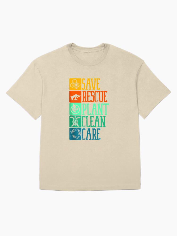 Save rescue Plant Clean Care Turtle Animal Recycle Earth Day Oversized T-Shirt - Image 4