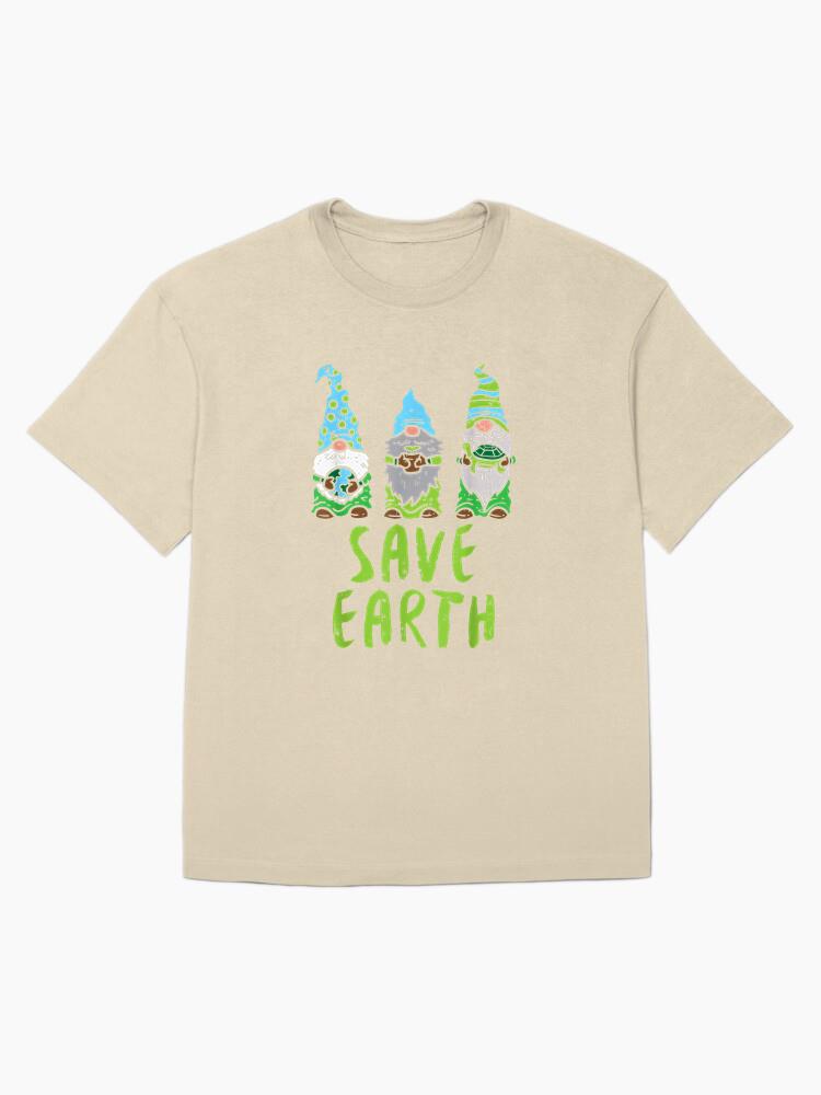 Three Gnomes Plant Turtle Save Earth Oversized T-Shirt - Image 4